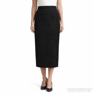 Nygaard Collection Petites 12 Black Wool Maxi Skirt (Long Midi Fit)